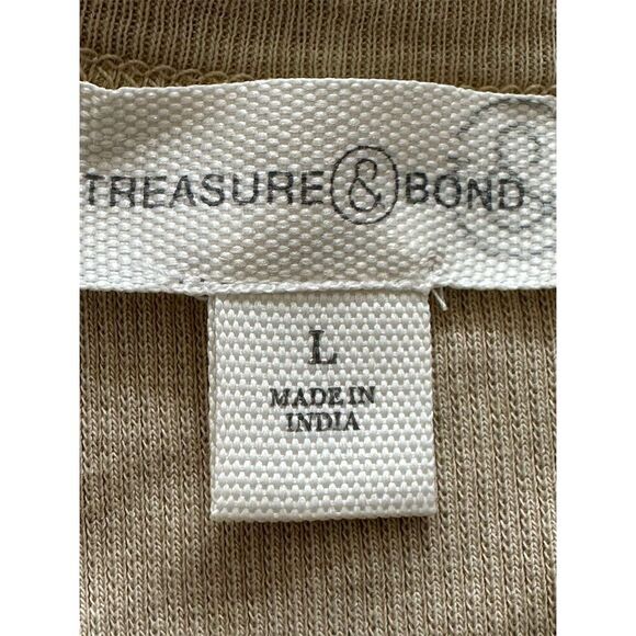 Treasure & Bond Women's Beige Ribbed Tank Top Size L Sleeveless Casual - Picture 4 of 6